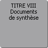 TITRE VIII. Documents de synthse
